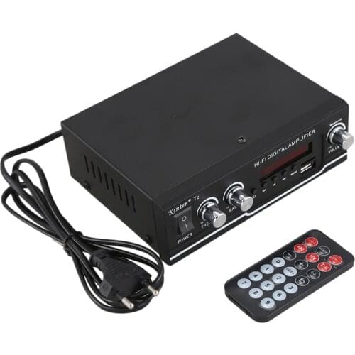 Kinter T2 Hifi Car Amplifier 2.0channel 20W Stereo Sound for Bluetooth USB TF Input FM Radio AC 220V DC 12V
