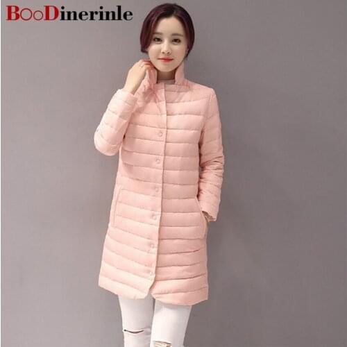 Women Fashion 2020 New Single Breasted Side Stand collar Spring Jacket Women Coat Cotton Padded Slim Jacket BOoDinerinle MY004