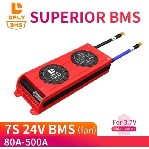 Daly 3.7V 7s 24V Li-ion Bms 29.4v Lithium Battery Bms Charging Voltage 29.4v 80A 100A Bms Pcm for lithium battery pack