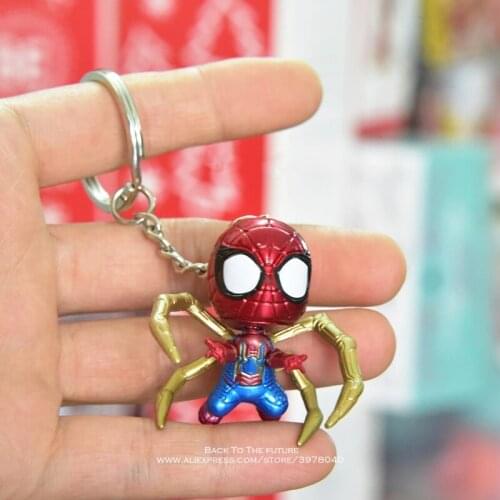 Disney Marvel Avengers Spider Man 4cm key ring Action Figure Posture Anime Decoration Collection Figurine Toys model children