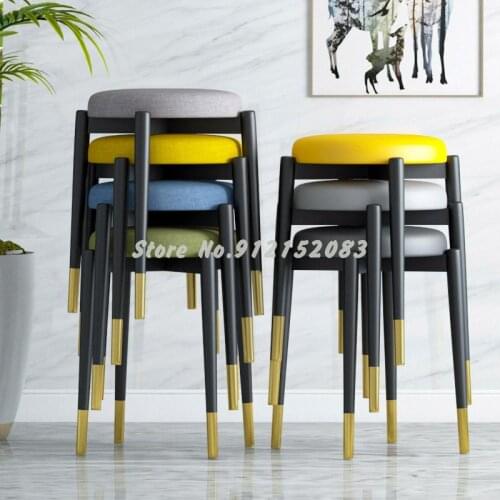 Home dining table stool round stool low stool bench Nordic small stool light luxury net red dressing chair makeup stool simple