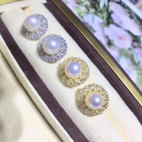 925 Sterling Silver Party Earrings Findings Component Classical Jewelry Parts Fittings Womens Accessories for Pearls Stones