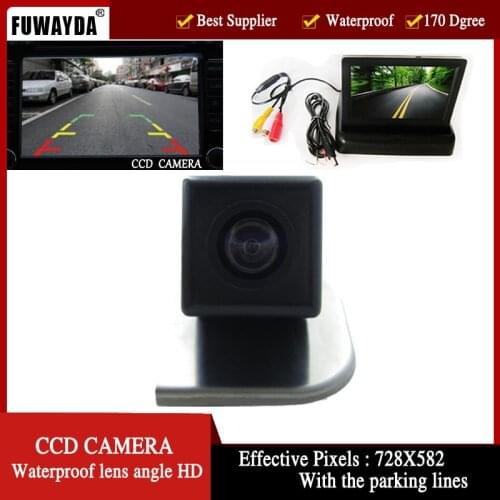 FUWAYDA parking lines Car RearView Reverse backup Camera parking camera for 2012 Ford Focus 4.3 Inch foldable LCD TFT Monitor