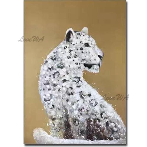 Heavy Textured Thick Animal Leopard Oil Painting Art 100% Hand-painted Canvas Wall Artwork For Children Room Decoration Gift