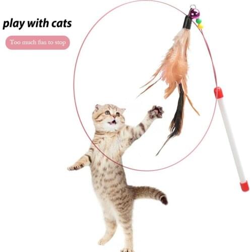 1pc Funny Cat Kitten Pet Cat Interactive Fun Stick Zhike Toy Stick Toy Random Color