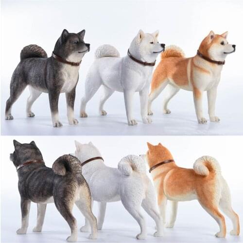 JxK 1:6 Scale Japanese Akita Dog Pet Figure Healing Figure Canidae Animal Collector Toy Resin Desktop Decoration Gift