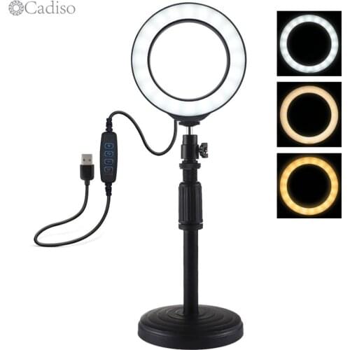 Cadiso Photography Dimmable LED Selfie Ring Light Photography Studio Photo Fill Ring Light Youtube Makeup Video Live Studio 4.6