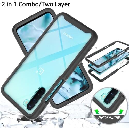 Combo Drop resistance Rugged Case For Oneplus Nord Defender Armor Shield Anti-Skid Crystal Clear Cover