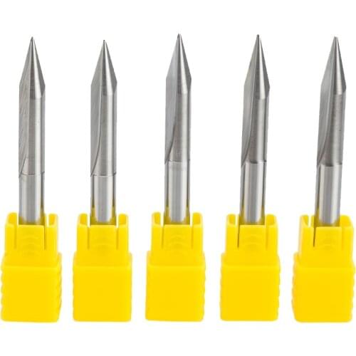 HUHAO 1PC 6mm 2 Flutes Straight Engraving Bits deep cutter For wood CNC Carving V Bits Carving machine tools 50mm end mill