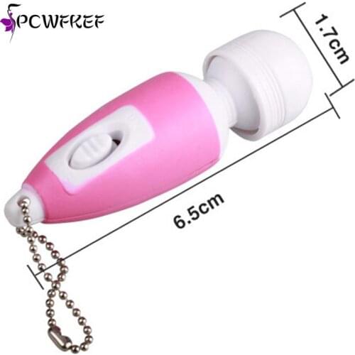 Hot Sale Mini Key-Chain Massage Stick Tiny Stress Relief Electronic Ring Full Body Massager with Button Color Random