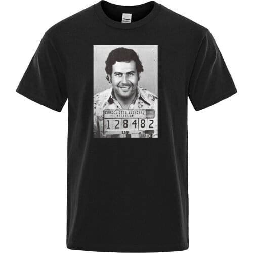 Pablo Escobar Male T-Shirt Colombian Drug Lord Men Tshirts High Quality Cotton T Shirt Funny Streetwear Top Man Tee Shirt