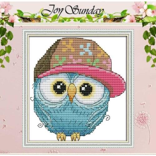 The owl in a hat counted Cross Stitch 11CT 14CT Cross Stitch Set Wholesale DIY nimals Cross-stitch Kit Embroidery Needlework