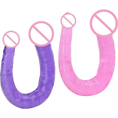 Sex Toys Huge Dildo Jelly Double Header Penetration Anal Butt Plug Dildo Soft Flexible G-spot Stimulate Sex Tool For Woman Gay