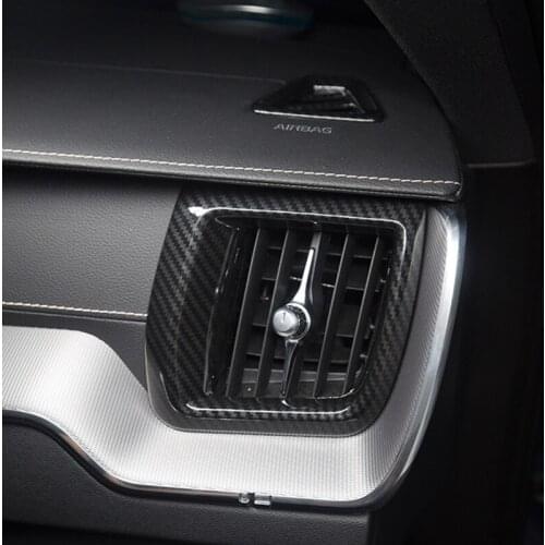 Carbon Fiber Style Air Conditioner Outlet Trim Cover For Volvo XC60 2018 ABS Car Control Air Vent Decor Frame