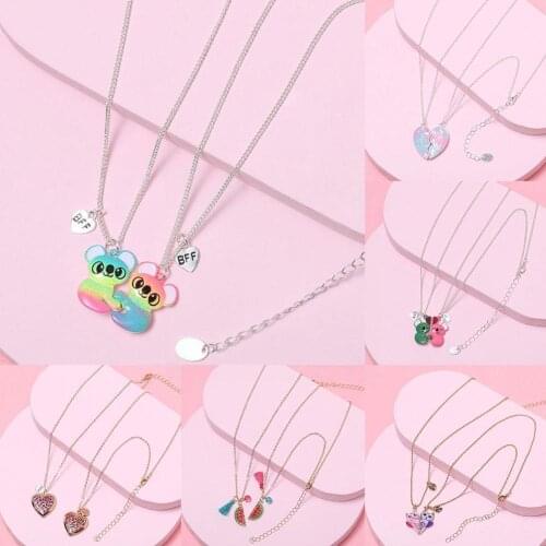 Heart-shaped Best Friends Necklaces Pendant Best Friend For Girl Friendship Women Gifts Necklace Chain Couples Magnetic P5K2