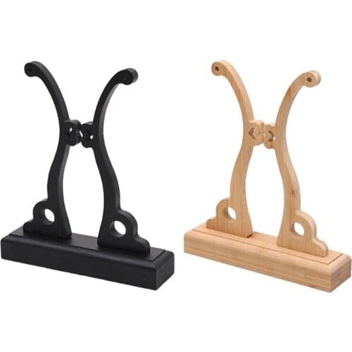 Chinese Hand Fan Stand Wood Sturdy Round Fan Display Base Decorative Stand Handy Fan Display Holder Round Hand Fan Storage