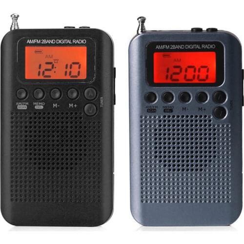 40mm Driver Speaker HRD-104 Digital Mini Pocket AM FM Radio with LCD Display for Music Lovers Playing Accessories