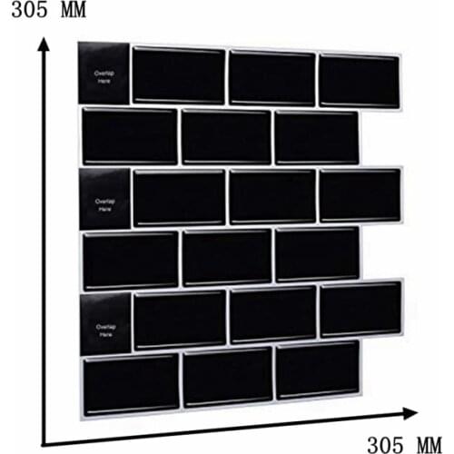 12*12 Inch Peel And Stick Mosaic 3D Effect Tile Anti-Mold Waterproof Eco-Friendly Self Adhesive Wallpaper for Kitchen