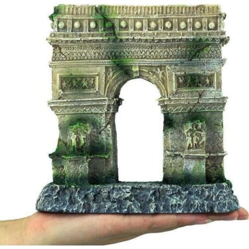Ancient Roman Column Arch Aquarium Decoration Fish Tank Vintage Decorative Landscape Tree Plants Resin Design Shrimp Breeding