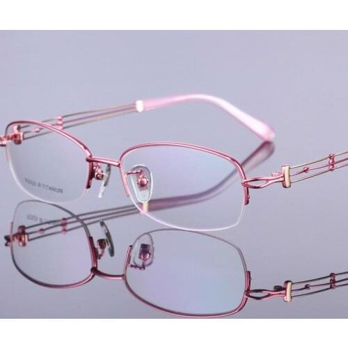 Viodream new 100% pure Titanium fashion Skeleton glasses frame women eyeglasses prescription glasses frames oculos de grau