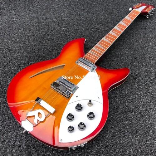 High-quality 360 electric guitar, 12-string guitar, half empty, red pigment, double output, Korean pickup, postage