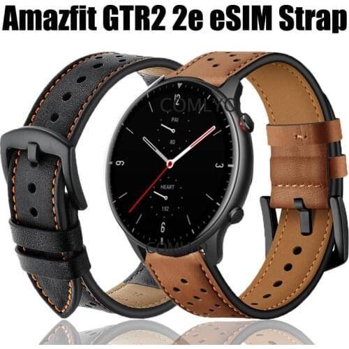 High Quality Wristband For Xiao Amazfit GTR2 2e eSIM Strap Leather Smartwatch Bracelet Belt For Amazfit GTR2e Band