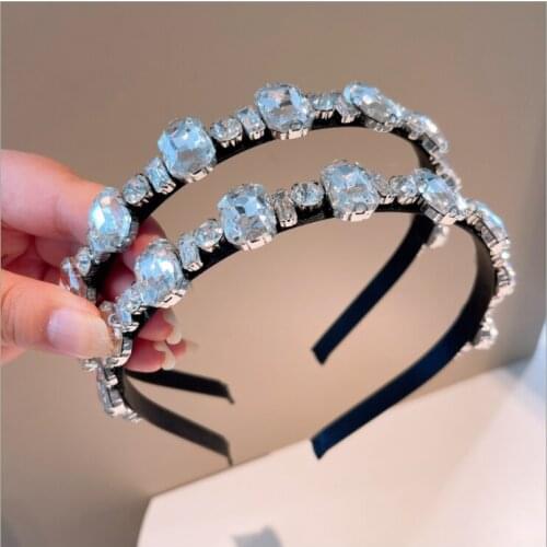 Women hairbands Rhinestone headbands female fairy temperament simple zirconium stone hoop summer hair accessories