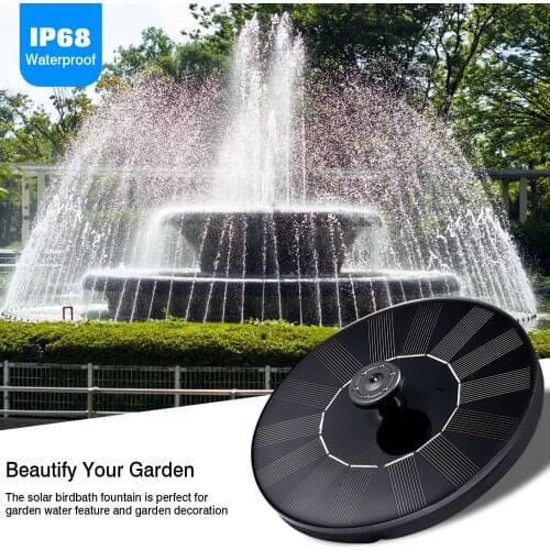 1.4W 210L/h Solar Fountain Colorful LED Lights Swimming Pools Fountain Pump Panel Solar Powered Fountain Garden Decoration