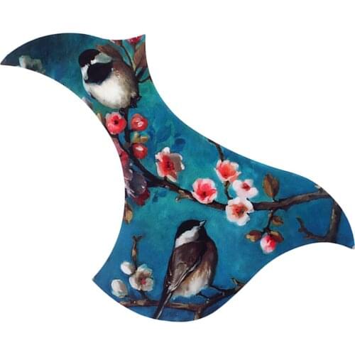 1pc Acoustic Guitar Pickguard Scratch Plate Accs Flower And Bird Painting