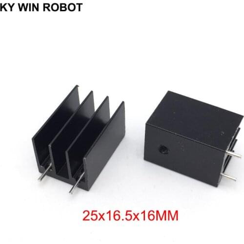 10 pcs Aluminium TO-220 Heatsink TO 220 Heat Sink Transistor Radiator TO220 Cooler Cooling 25*16.5*16MM With 2 Pins T