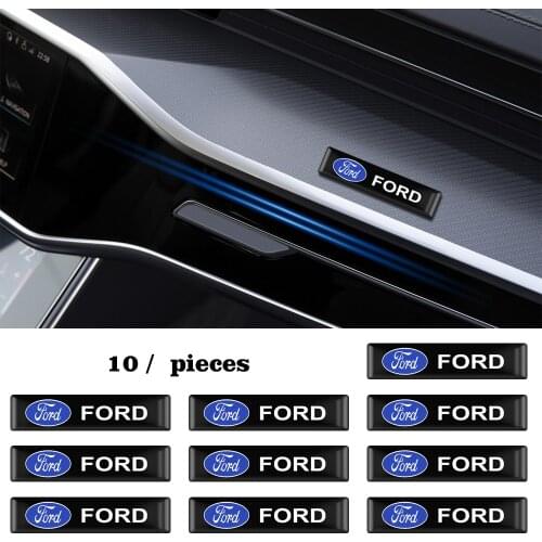 10PCS Car Styling 3D Epoxy Decoration Stickers Decals Emblem For Ford Emblem Focus 1 2 3 Kuga Fusion Mondeo Fiesta Transit