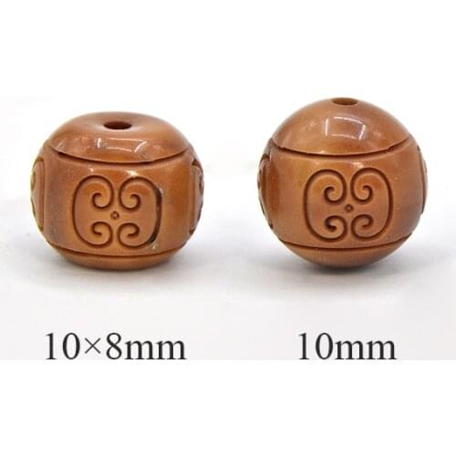 10PCS Natural Palm Fruit Kuka.Beads For Jewelry Making.Handmade DIY Jewelry Accessorie.Carving Decorative Pattern Beads.5mm-10mm
