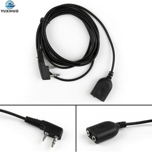 2m Long Audio Cable 2-Pin K-head Kenwood Baofeng Walkie Talkie Microphone Headset Male to Female Extension Cable Hand Mic Core