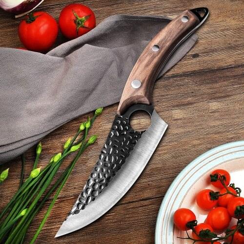 IK 6'' Chef Boning Knife 5Cr15 Stainless Steel Kitchen Knives Butcher Slicing Meat Vegetable Cleaver Knife With Wood Handle