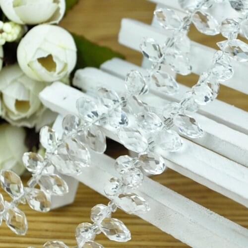 6x12mm Free Shipping Water Drop Crystal Beads 100pcs/lot Clear White Crystal Glass Jewelry Loose Teardrop Beads for handmade DIY