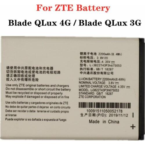 Li3822T43P3h675053 Battery For ZTE Blade QLux 4G / Blade QLux 3G Beeline Pro A430 Phone Battery 2200mAh High Capacity batteries