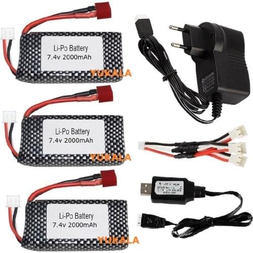 7.4V 2000mah Lipo upgrade Battery/USB charger for XINLEHONG 9125 RC Car XLH9125 toys rc racing cars parts 7.4v 1600mah battery
