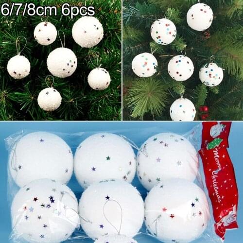 White Glitter Christmas Balls Christmas Tree Pendants Balls Xmas Tree Decor Kids Gift Xmas Party Decor New Year 2022 Gift Noel