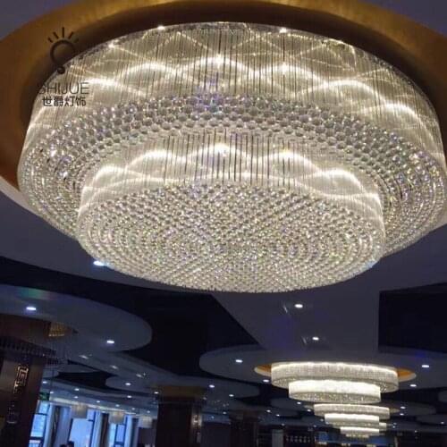 Large hotel villa duplex building sales department lobby lobby round LED crystal ceiling lamp engineering lamps led light lamps