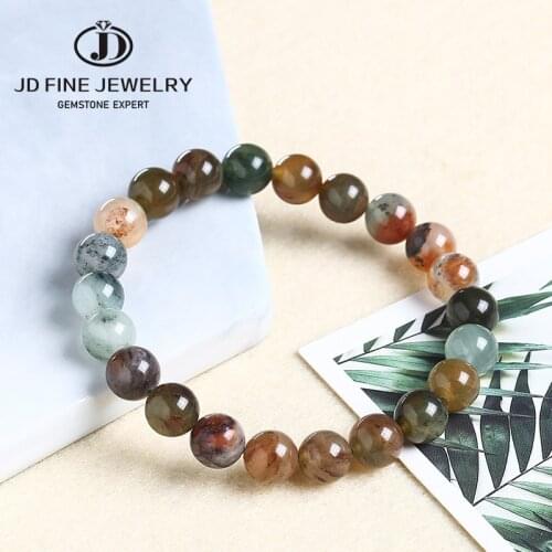 JD 6/8/10/12mm Fashion Natural Jewelry Green Grass Stone Beads Bracelet Charms Men Men Strand Beads Yoga Women Bracelets
