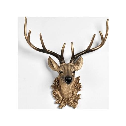 Deer head decoration Nordic style zhaocai town house animal head wall hanging three-dimensional wall backwall cculpture statue