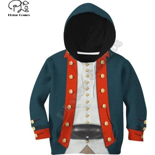 Kids Cloth Anime American Revolutionary War Uniform Childrens wear 3d hoodies/boy sweatshirt Cartoon Hot Movie pant style-4