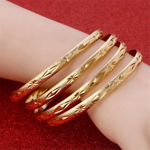 Ethiopian Women Gold Dubai Bride Wedding African Arab Middle East Bracelet Bangle Jewelry Birthday Chinese Gift
