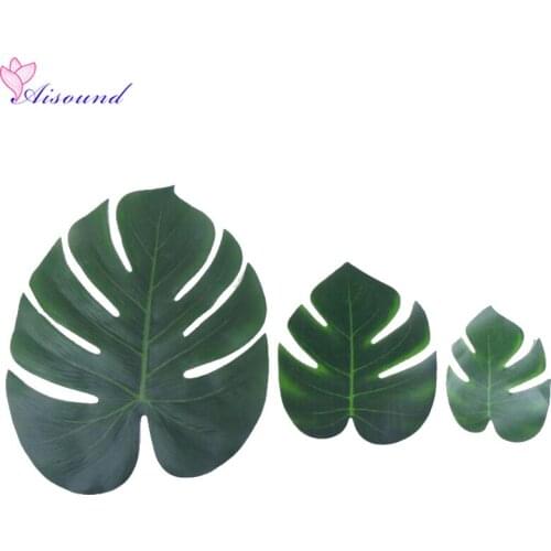 Aisound Artificial Leaf Tropical Palm Leaves Simulation Leaf Silk Green Leaves Party Decoration Artificial Plants 320pcs/lot