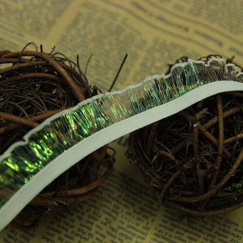 50Yds Exquisite High Quality DIY Craft Elastic Lace Trims White Gold Ruffle Lingerie Bra Undwear Edge Accessories 2cm Width