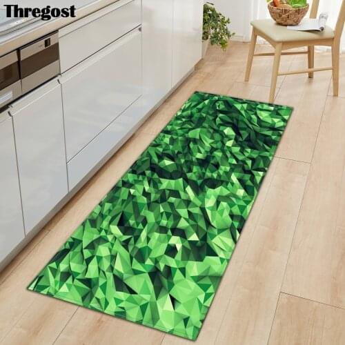 Thregost Kitchen Mat Entrance Doormat Bedroom Hallway Floor Carpet Bathroom Non-slip Mats 3D Geometric Print Home Decor Rugs