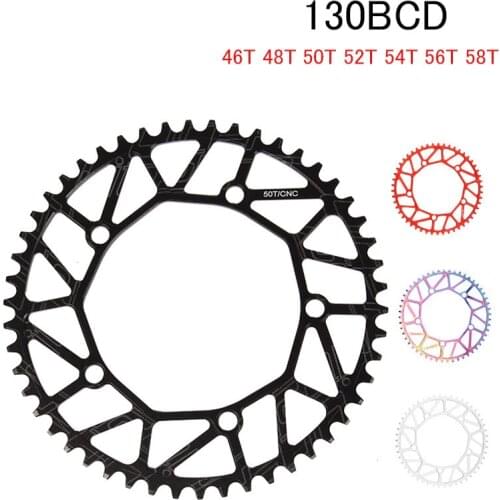 LITEPRO 130BCD Round Folding Bike Chainring 46T 48T 50T 52T 54T 56T 58T Narrow Wide Ultralight Tooth Plate Chainwheel
