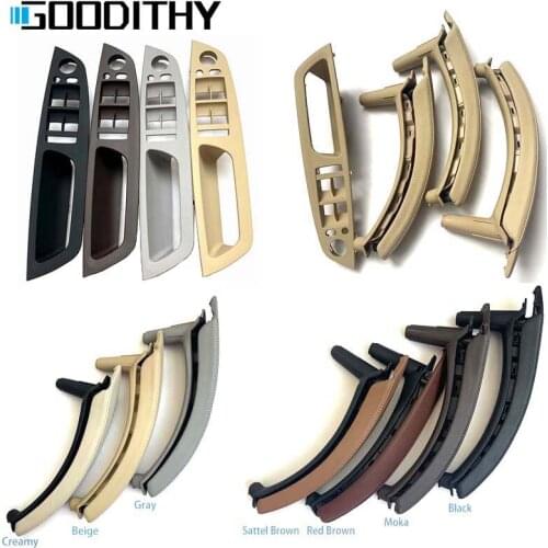 Upgraded LHD 7 Colous Car Inner Handle With Leather Cover Replacement 3 PCS For BMW X5 X6 E70 E71 2007-2013