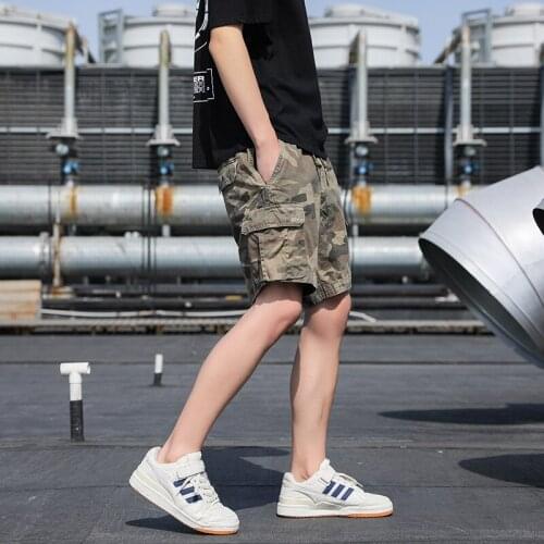 Mens Summer Shorts Multi-Pockets Casual Pants Outdoor Camouflage Short Pants Loose Plus Size Overalls
