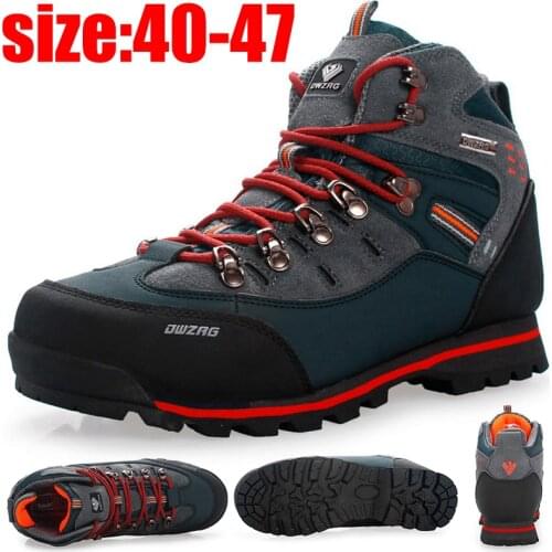 New High-top Hiking Shoes Men Leather Waterproof Hiking Boots Outdoor Wear-resistant Non-slip MTB Shoes High-quality Sports Shoe